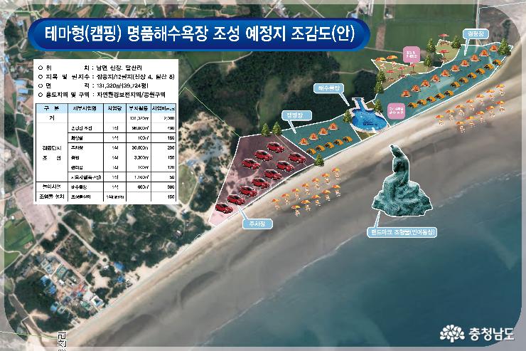 태안군이 2019년까지 몽산포해수욕장에 조성 예정인 국민여가 캠핑단지 조감도