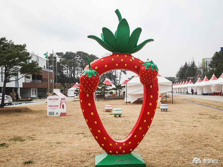 딸기축제준비가 한창인 논산시민공원, 2024논산딸기축제를 즐겨요 사진