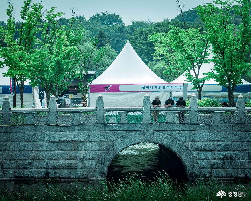 2024 천안 K-컬처박람회 - 백련못 다리의 관람객