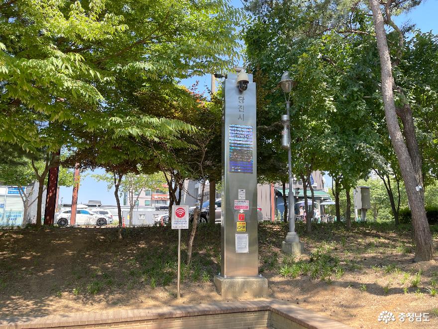 하천따라 마주보고 있는 당진 어름수변공원과 버들수변공원 사진