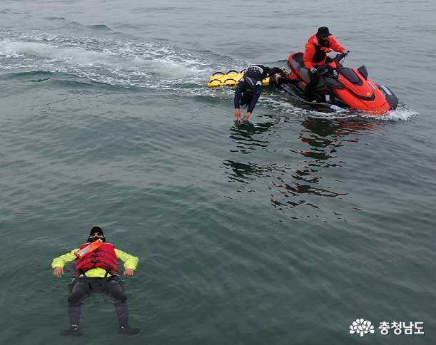 해양수련원, 대천해수욕장 내 유관기관 수상사고 대응합동훈련