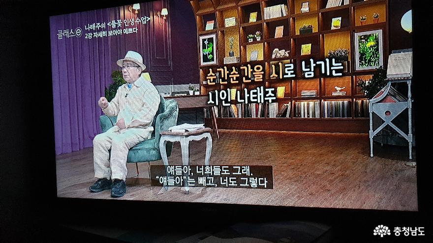 방송 출연 중인 나태주 출처 EBS TV 방송 화면 캡처