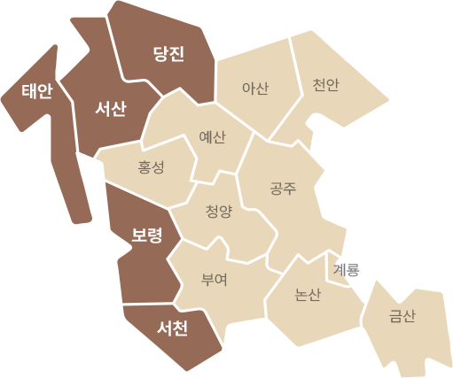 국제해양레저관광벨트(당진, 서산, 태안, 보령, 서천) 지도이미지