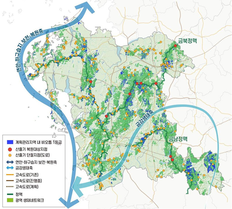 충남 자연환경 보전 구상도