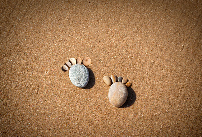 아장아장! 파도리해변의 해옥으로 만든 아기 발바닥
