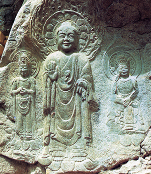 Three Buddha Images on a Cliff of Seosan