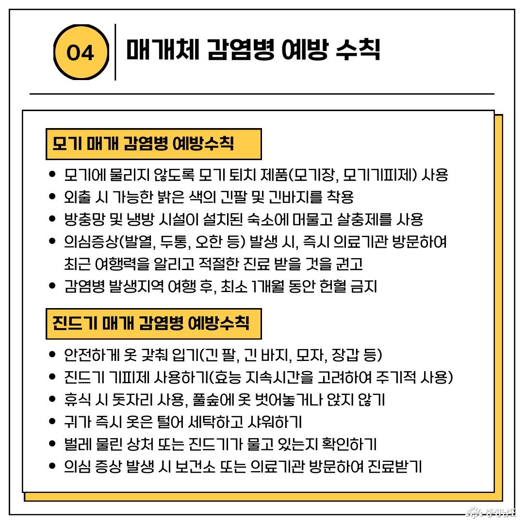 모기, 참진드기 감염병 매개체 감시결과 카드뉴스