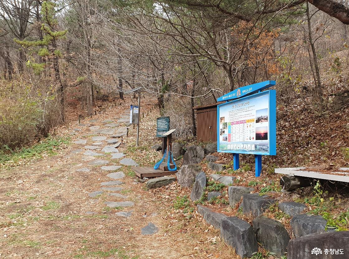 공주시 연미산자연미술공원 건너편 연미산 등산로