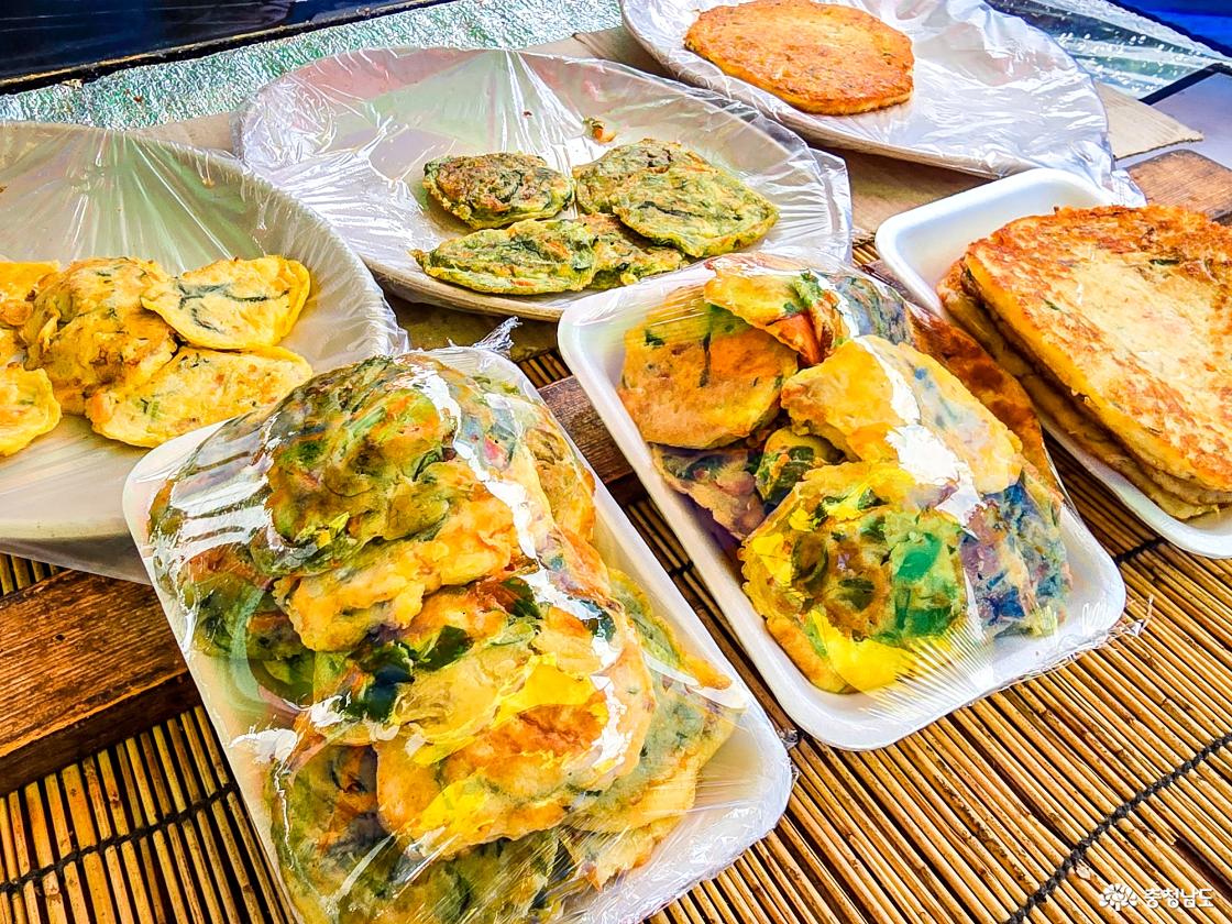 청양 오일장의 먹거리 맛있는 전