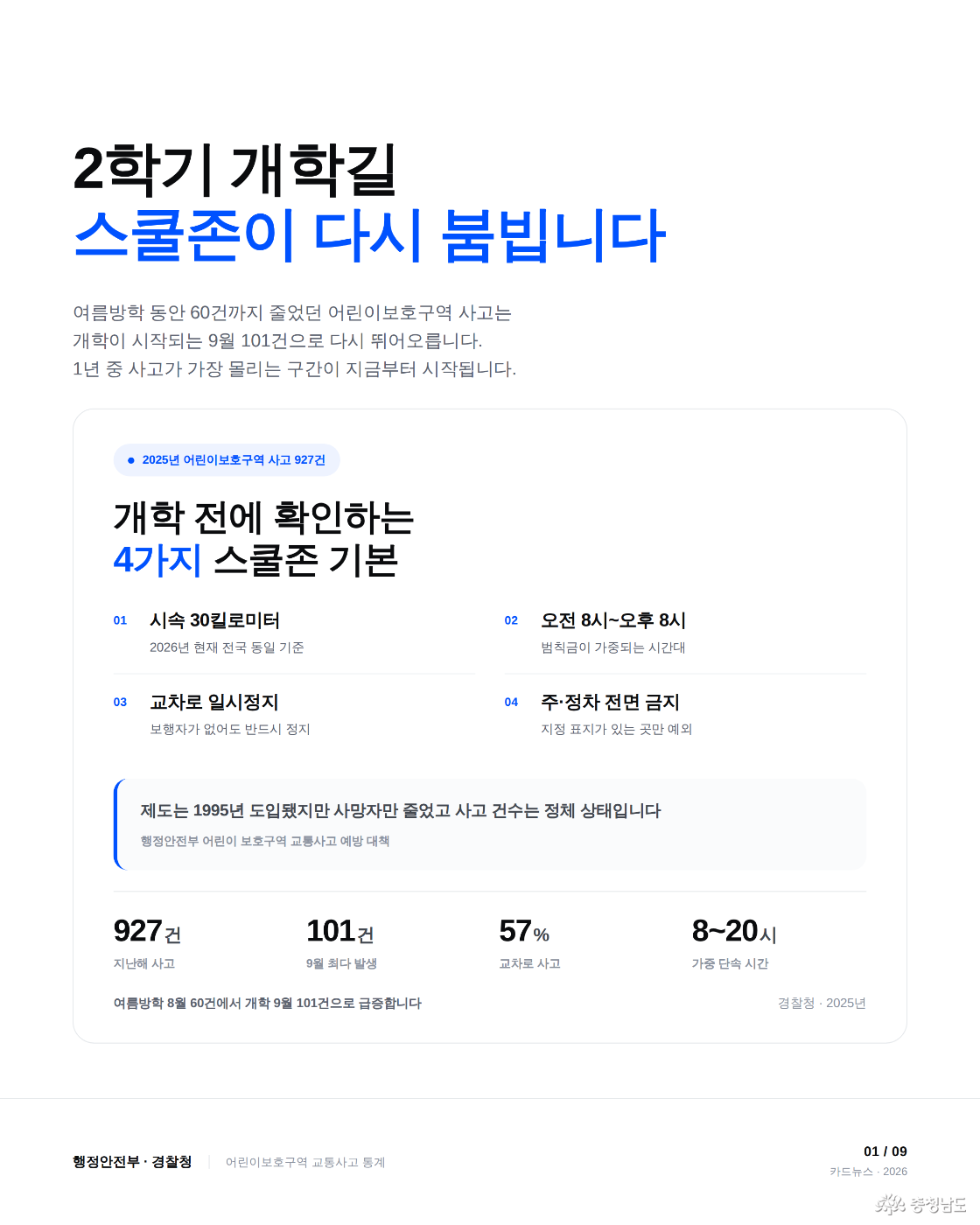 2학기 개학길, 스쿨존이 다시 붐빕니다