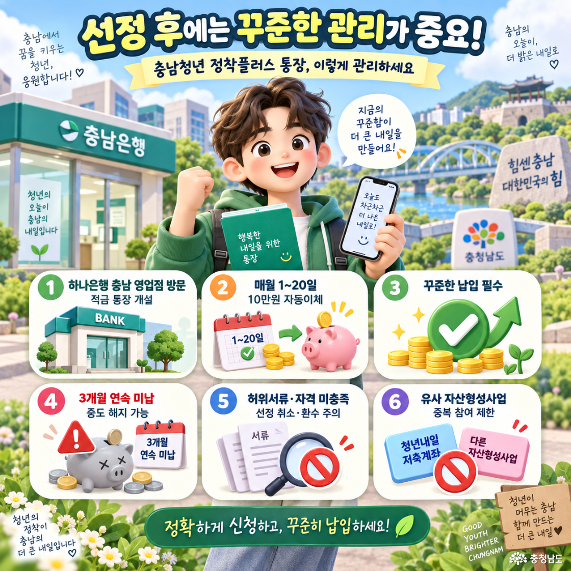 정착 플러스 통장은 꾸준한 납입 및 관리가 필수이다.
